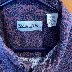 Vintage Purple and Blue Paisley Men’s Shirt Sleeve Shirt L